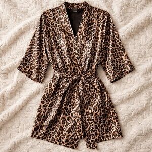 Victoria's Secret Animal Print Satin Robe